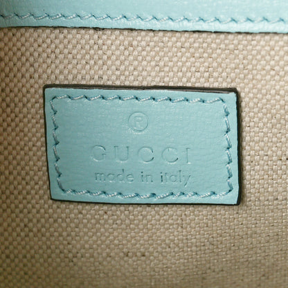 Gucci Azalea Calfskin Crystal GG Monogram Mini Horsebit 1955 Shoulder Bag Light Blue 7 of 11
