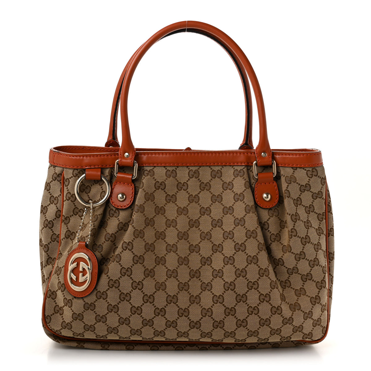 Gucci Monogram Medium Sukey Top Handle Tote Beige Orange 1 of 10