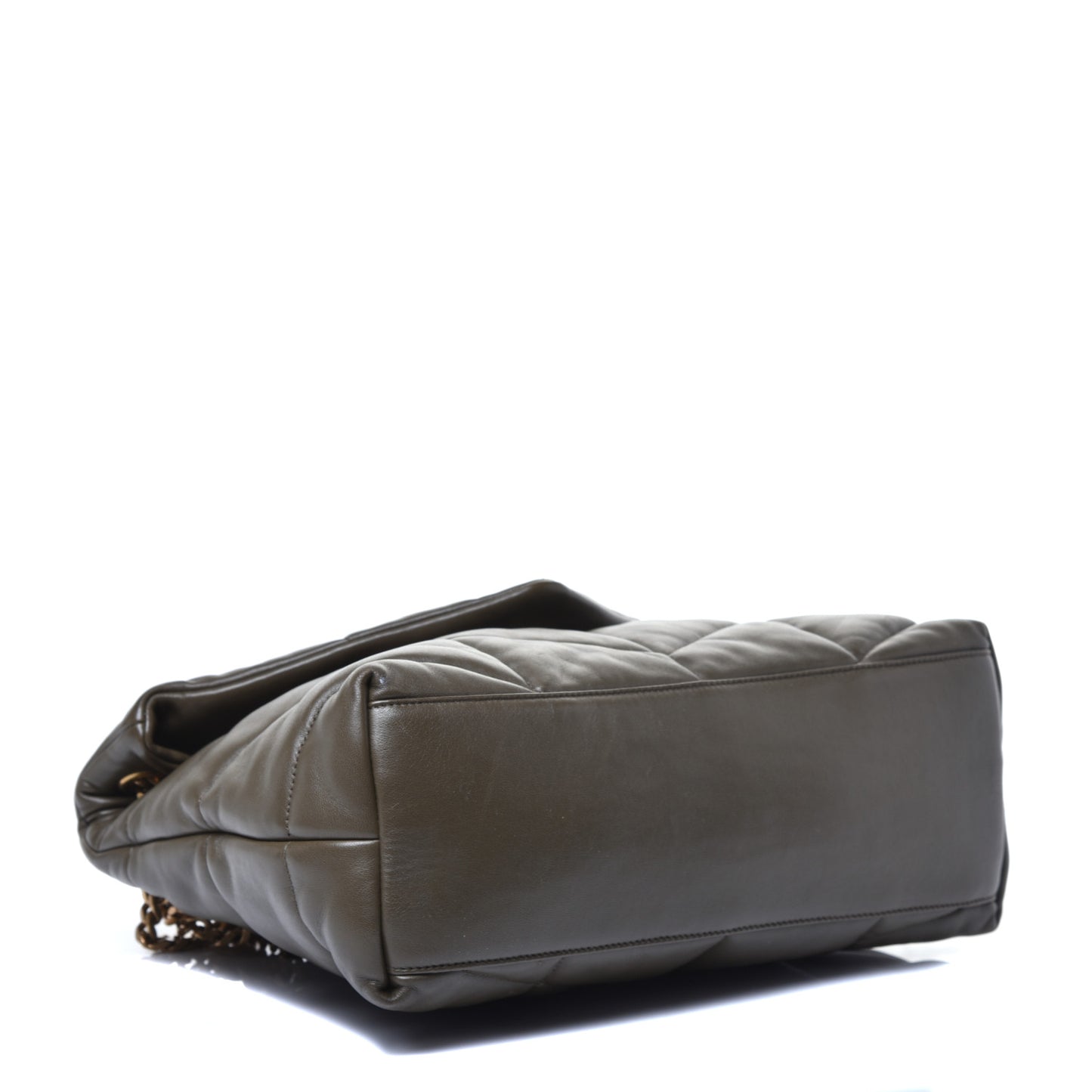 Lambskin Quilted Medium Loulou Puffer Monogram Chain Satchel Seaweed