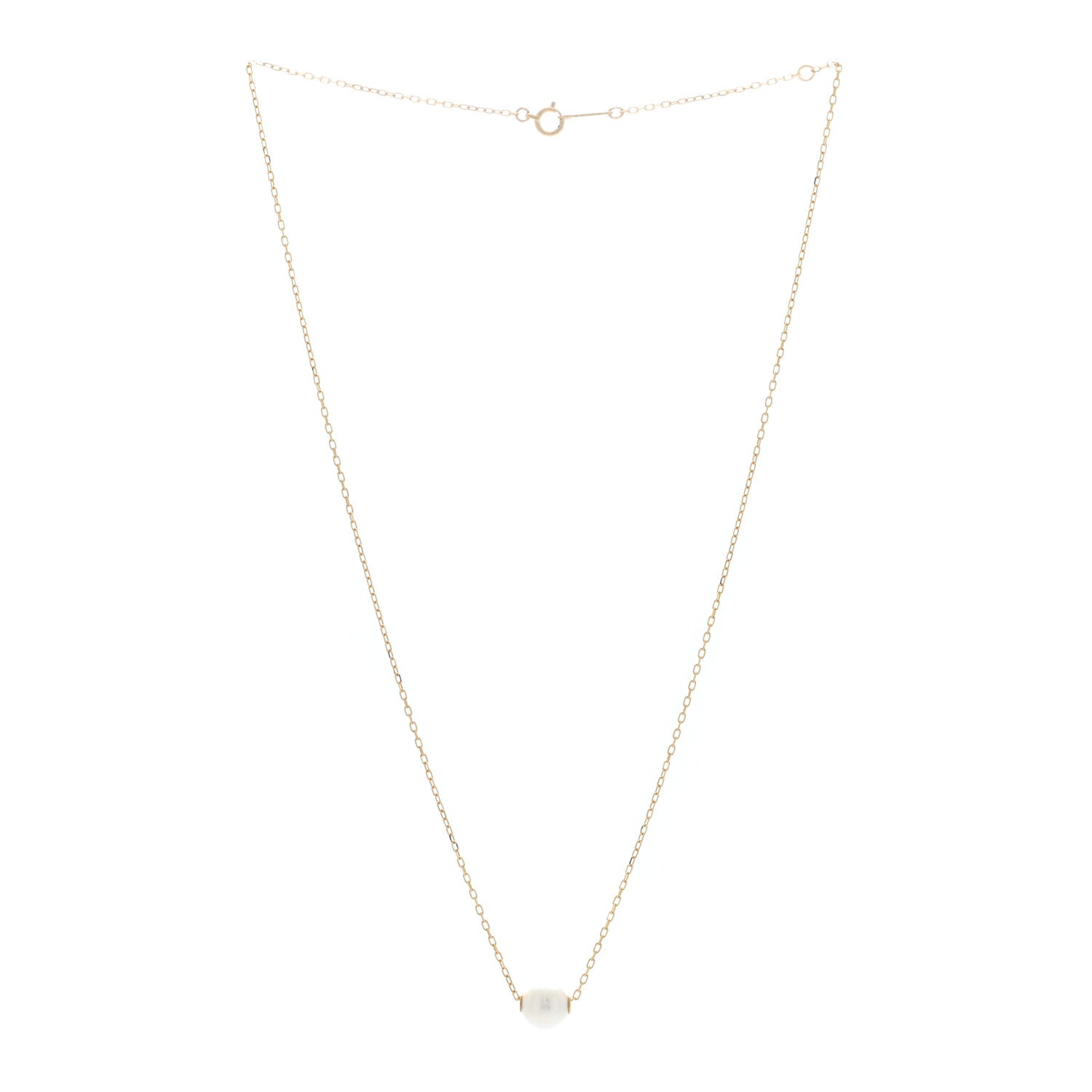 Mikimoto 18K Yellow Gold Akoya Pearl 8mm Single Pendant Necklace 3 of 4