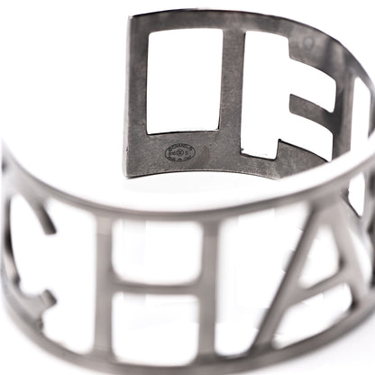 Chanel Metal Logo Cuff Silver 3 of 3