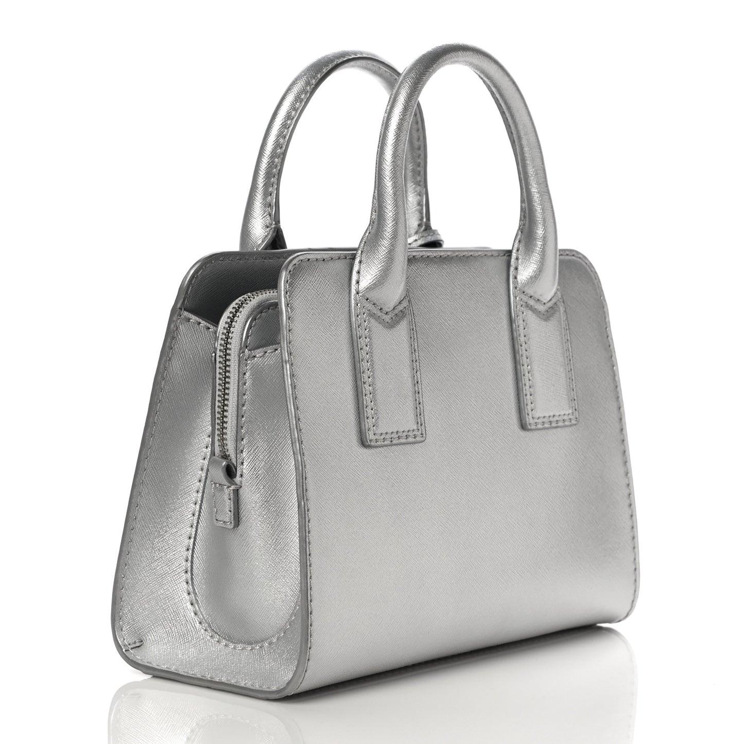 Metallic Saffiano Big Shot Tote Silver