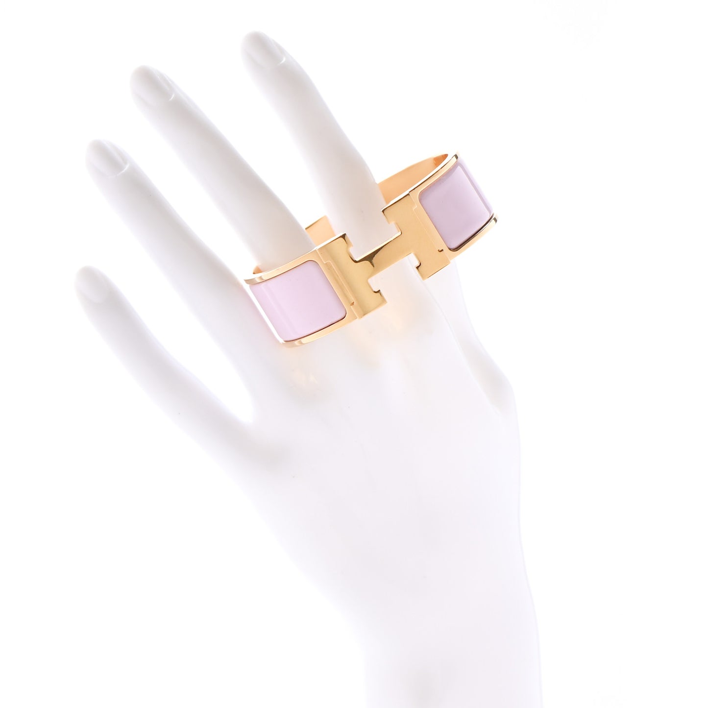 Enamel Wide Clic Clac H Bracelet PM Rose Dragee