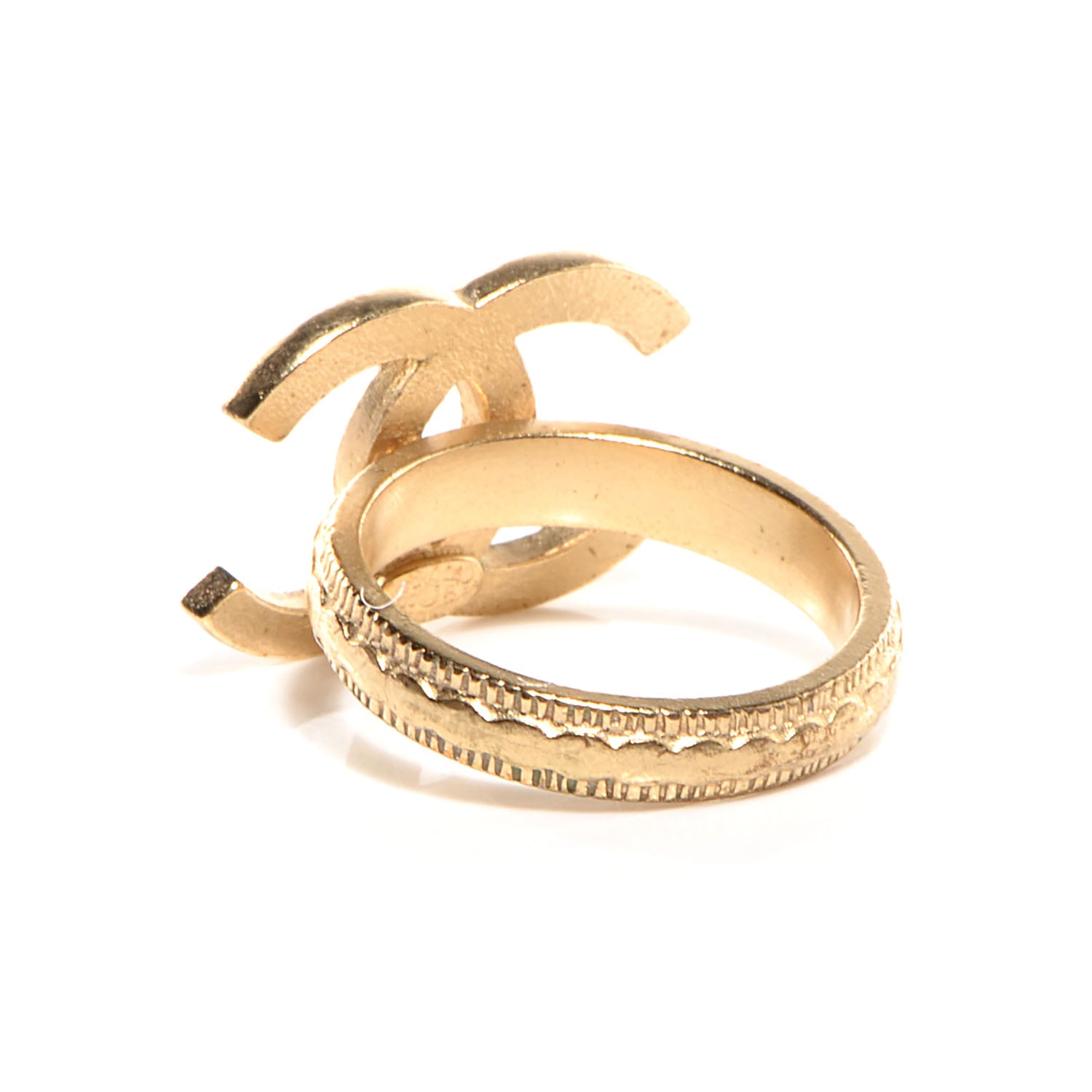Chanel Crystal CC Ring Gold 6.5 3 of 4