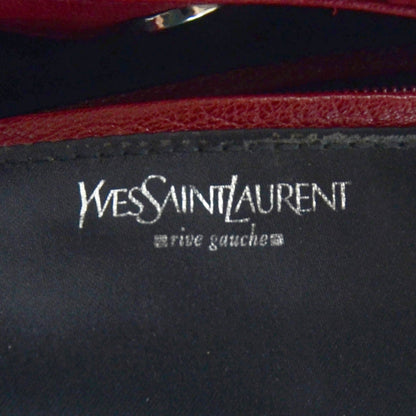 Saint Laurent Lambskin Pleated Mombasa Hobo Red 5 of 8