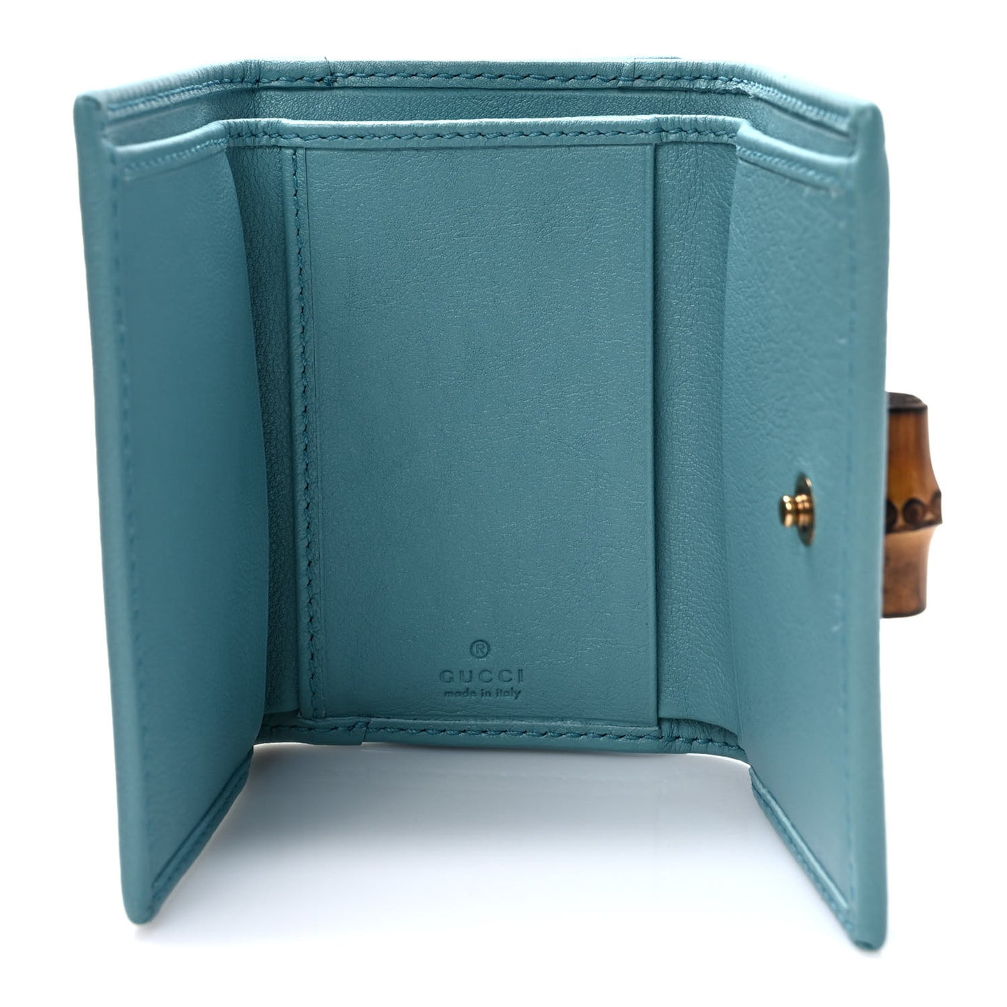 Wonka Grain Calfskin Diana Tri-Fold Wallet Dusty Azure