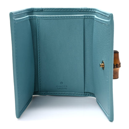 Gucci Wonka Grain Calfskin Diana Tri-Fold Wallet Dusty Azure 4 of 8