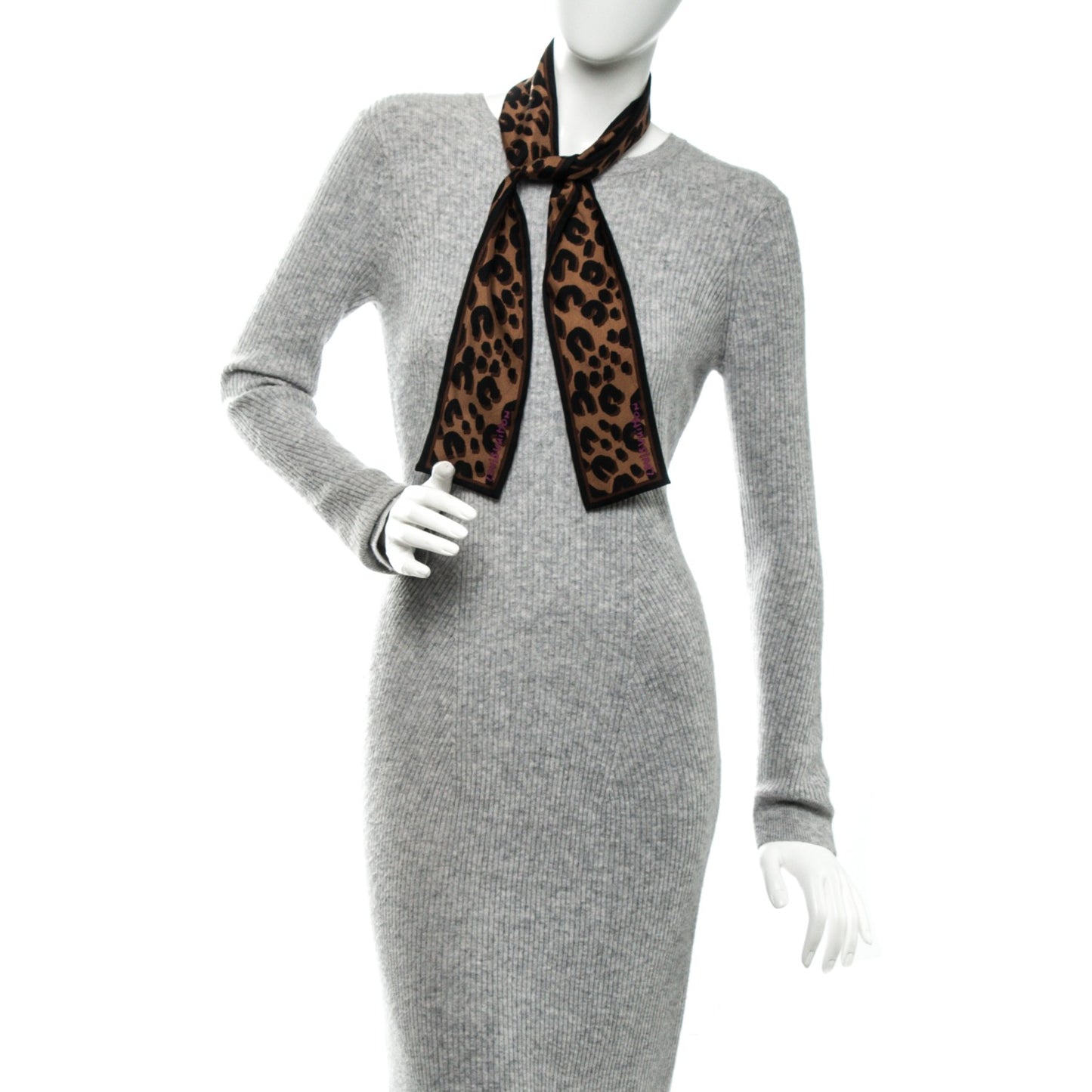 Silk Leopard Bandeau Scarf Marron