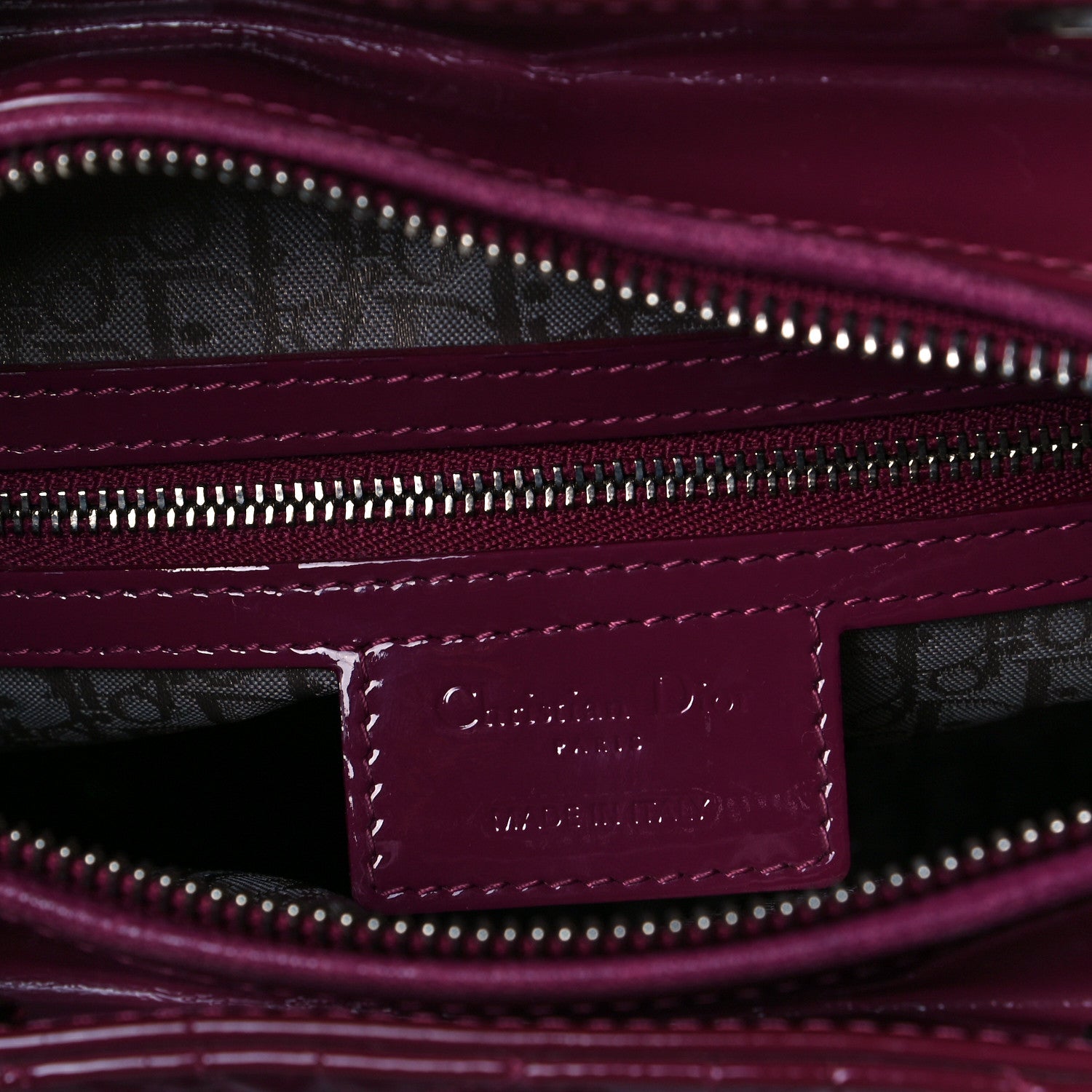 Christian Dior Patent Cannage Large Lady Dior Dark Pink 6 of 8