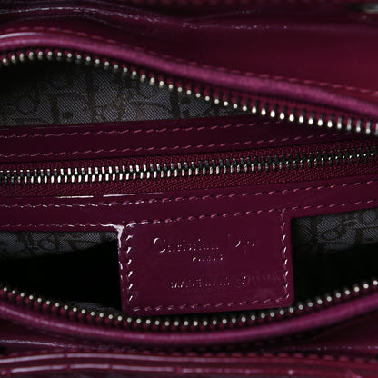 Christian Dior Patent Cannage Large Lady Dior Dark Pink 6 of 8