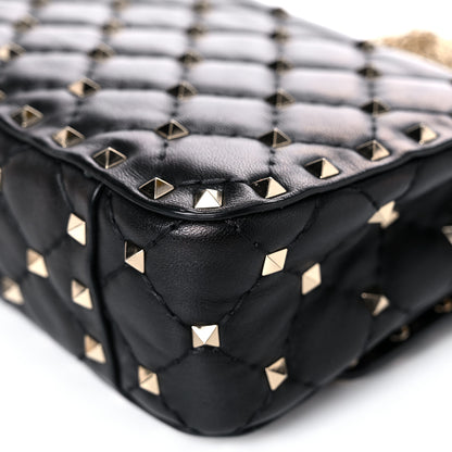 Valentino Garavani Lambskin Small Rockstud Spike Shoulder Bag Black 10 of 14