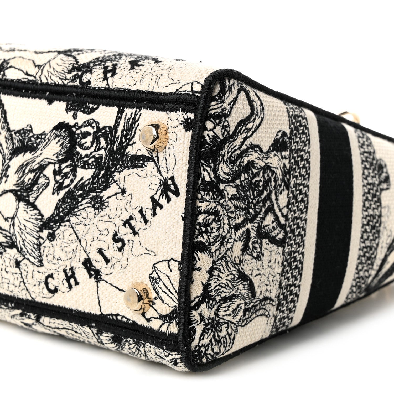 Christian Dior Canvas Embroidered Zodiac Toile De Jouy Medium Lady D-Lite Latte 9 of 9