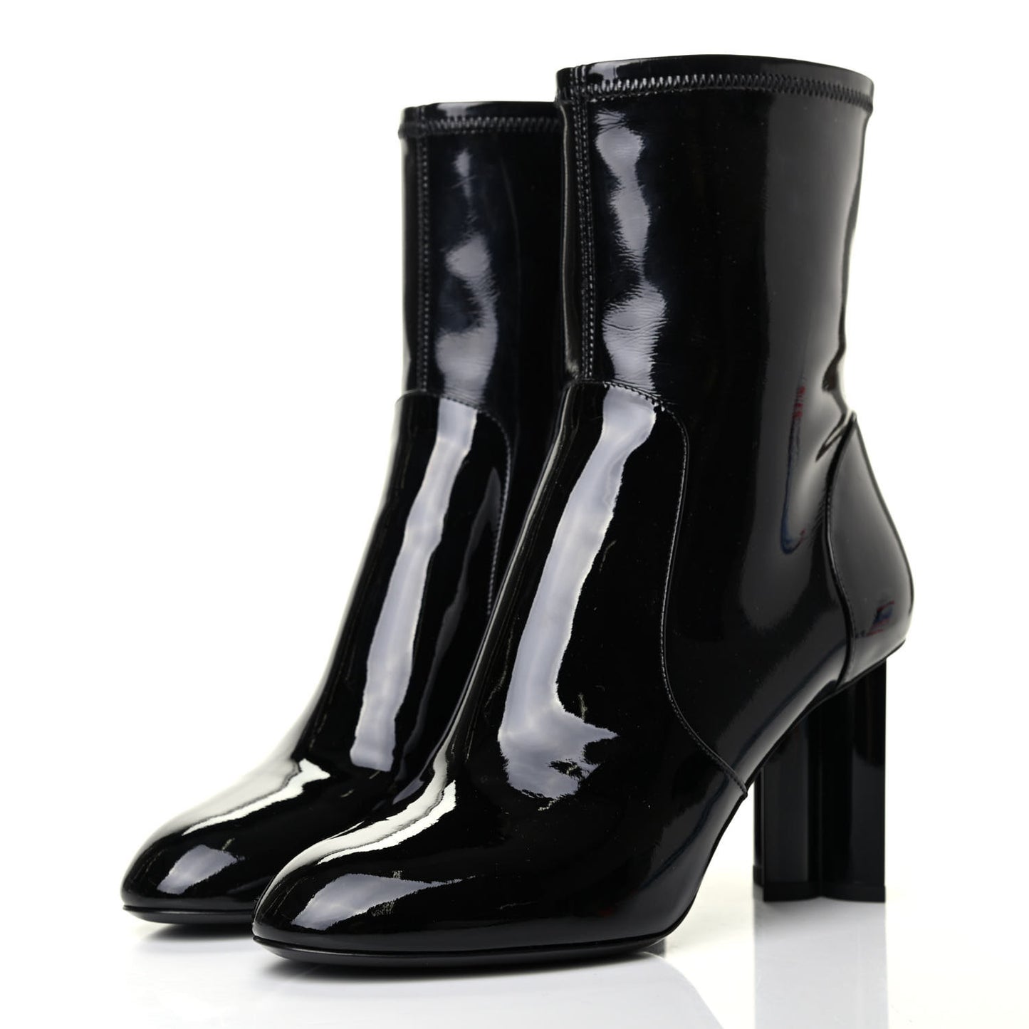 Patent Silhouette Ankle Boots 38.5 Black