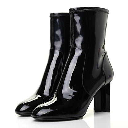 Louis Vuitton Patent Silhouette Ankle Boots 38.5 Black 3 of 9