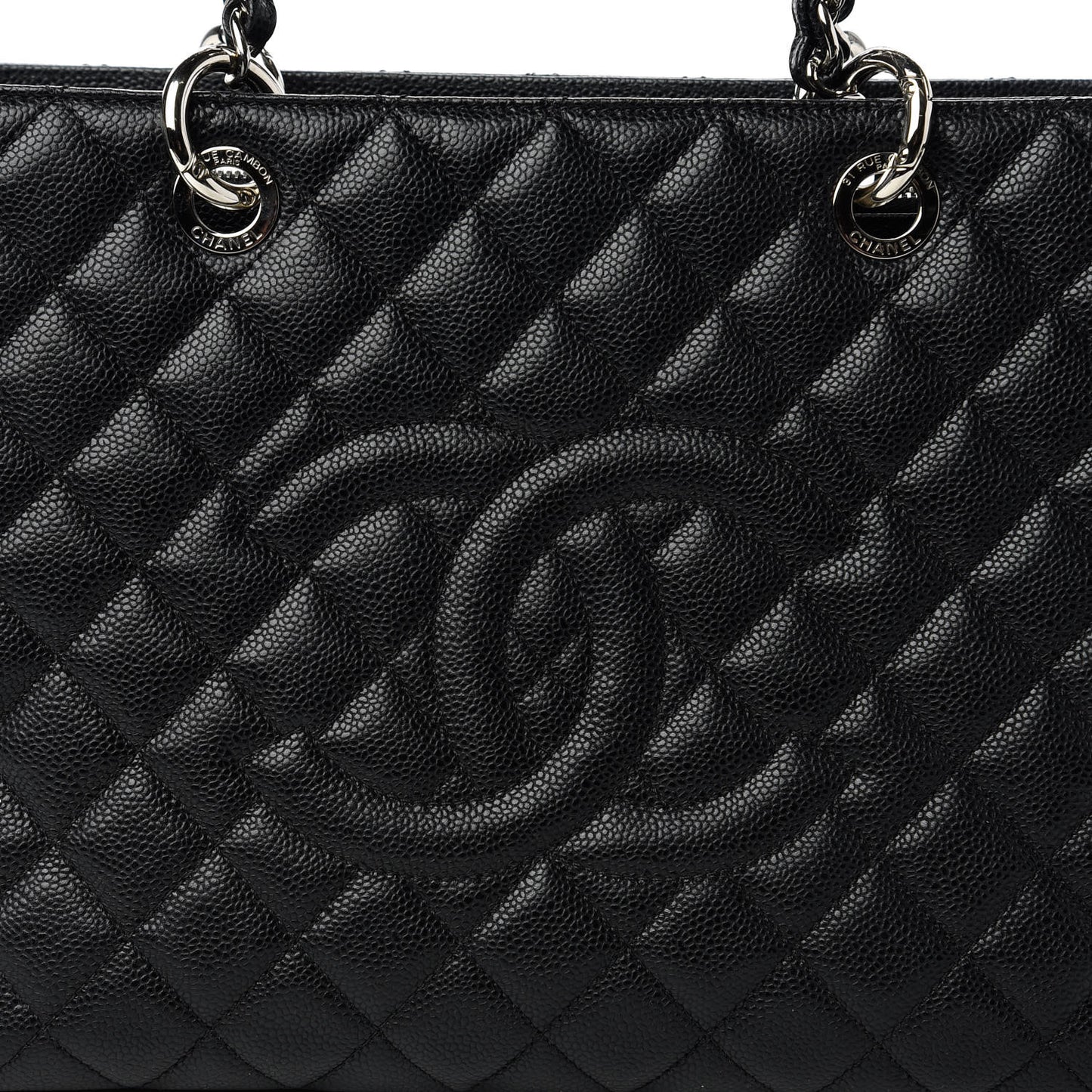 Caviar Quilted Grand Shopping Tote GST Black