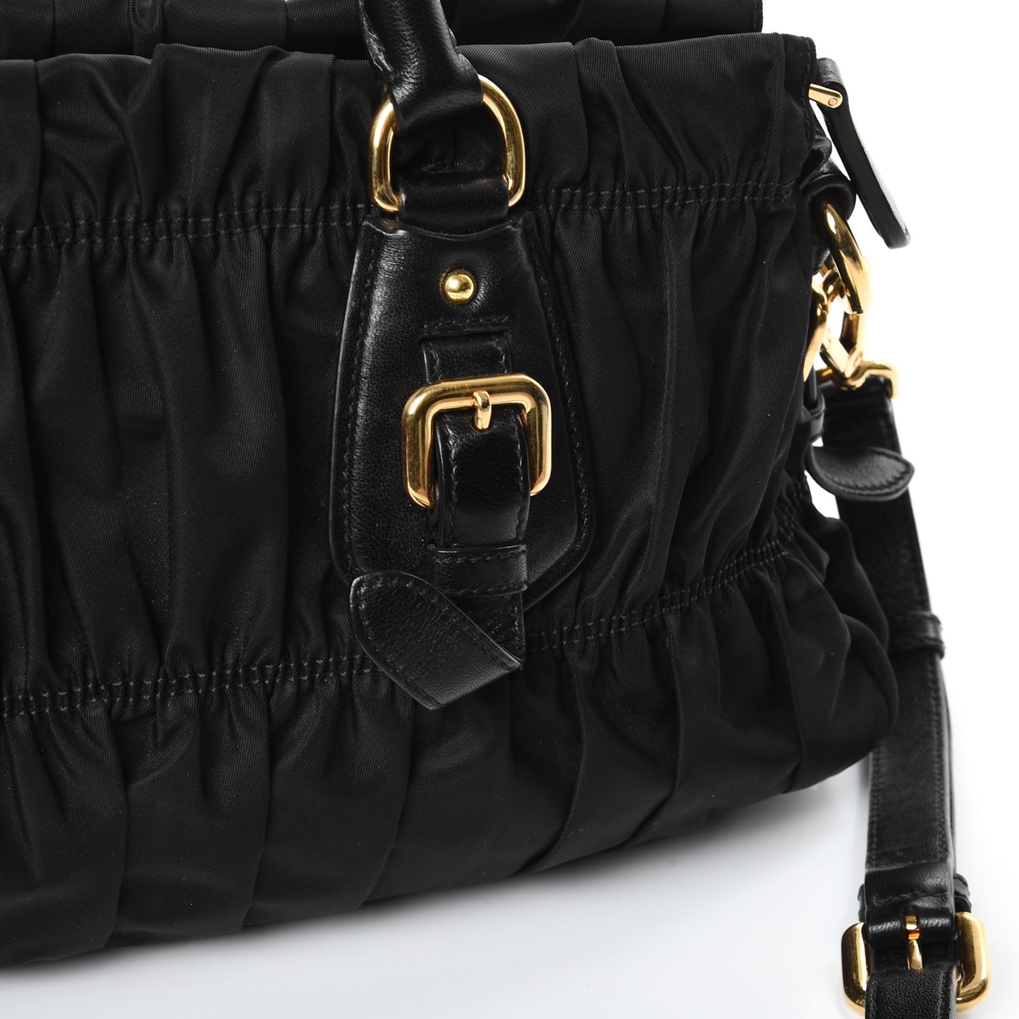 Tessuto Nylon Gaufre Shopping Satchel Black