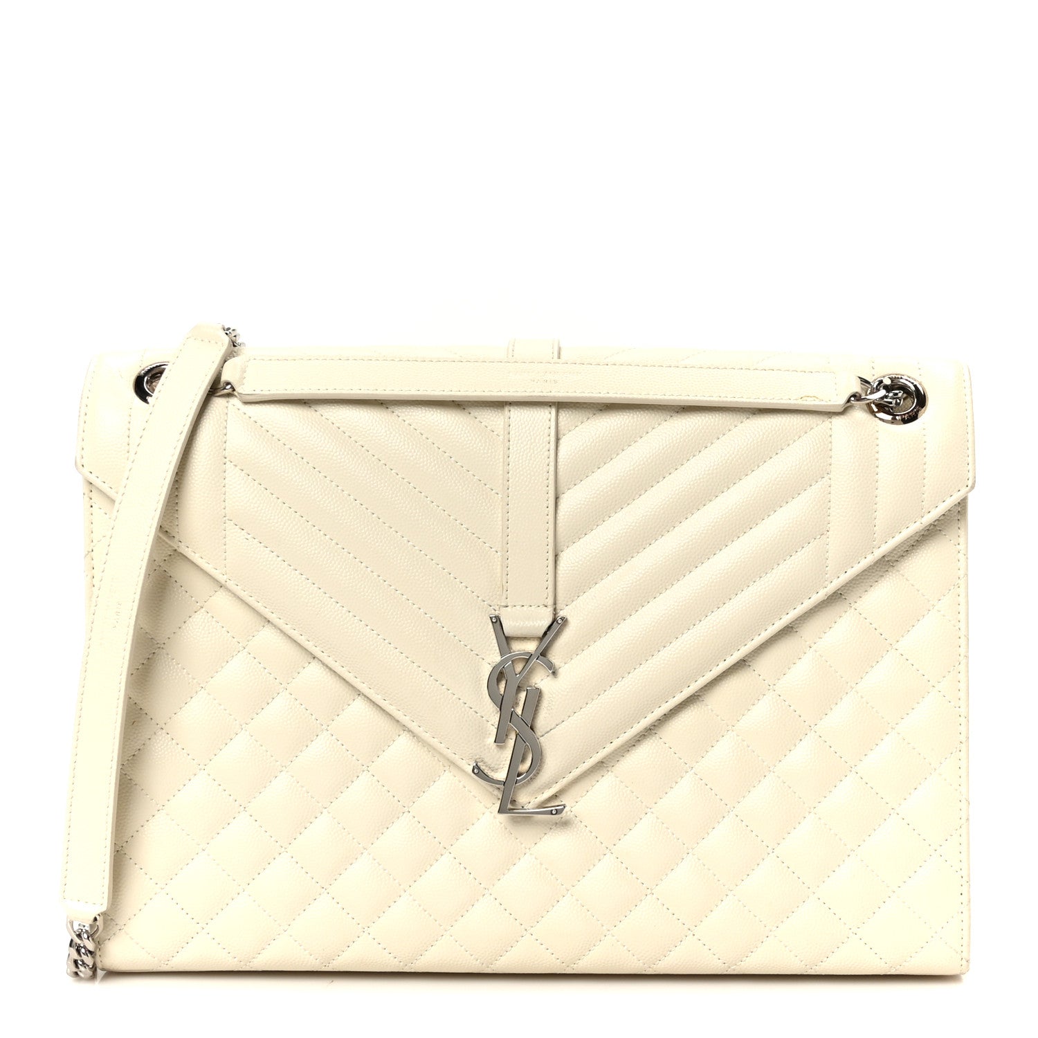 Saint Laurent Grain De Poudre Textured Mixed Matelasse Large Triquilt Monogram Satchel Porcellana 1 of 15