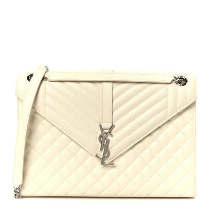 Saint Laurent Grain De Poudre Textured Mixed Matelasse Large Triquilt Monogram Satchel Porcellana 1 of 15