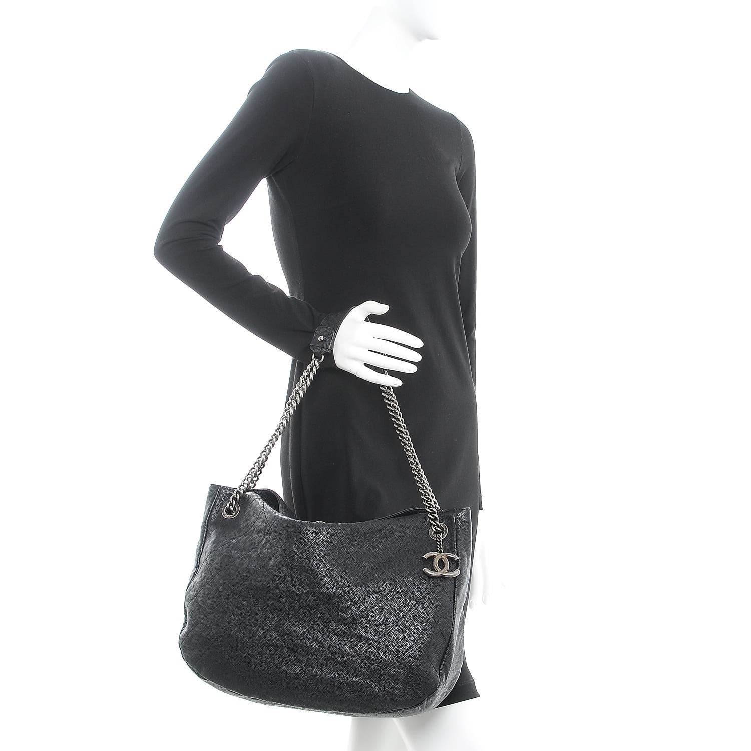 Chanel Caviar Quilted Simply CC Hobo Black 2 of 7