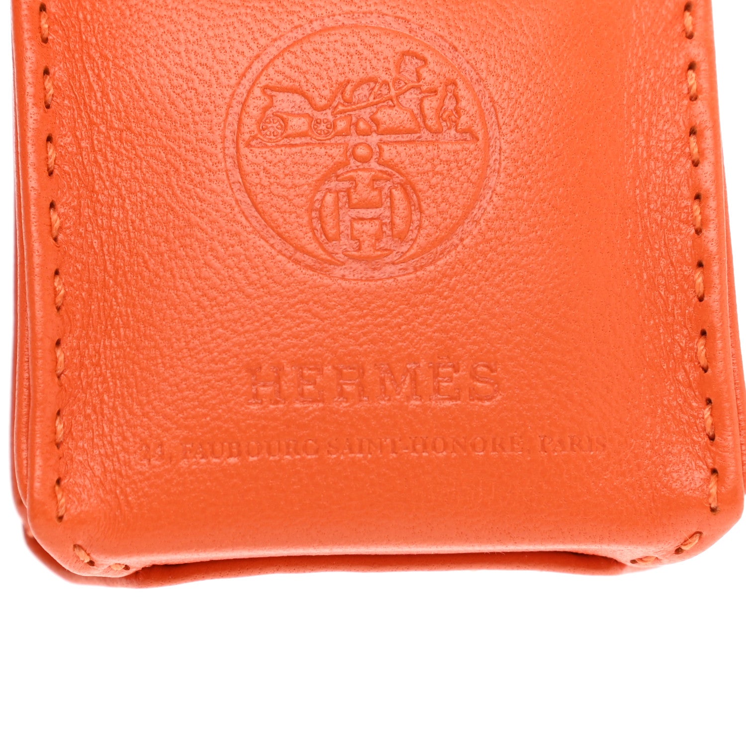 Hermes Milo Lambskin Swift Shopping Bag Charm Feu Gold 3 of 5