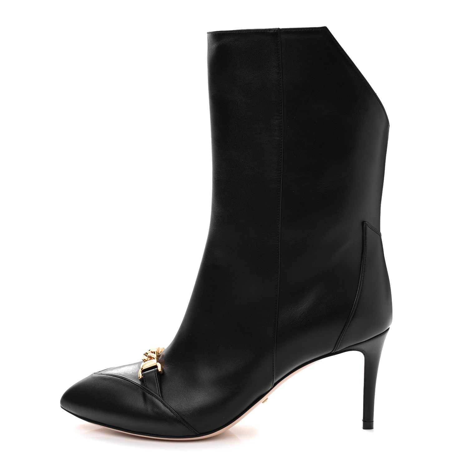 Gucci Nappa Mid Ankle Boots 38.5 Black 1 of 9