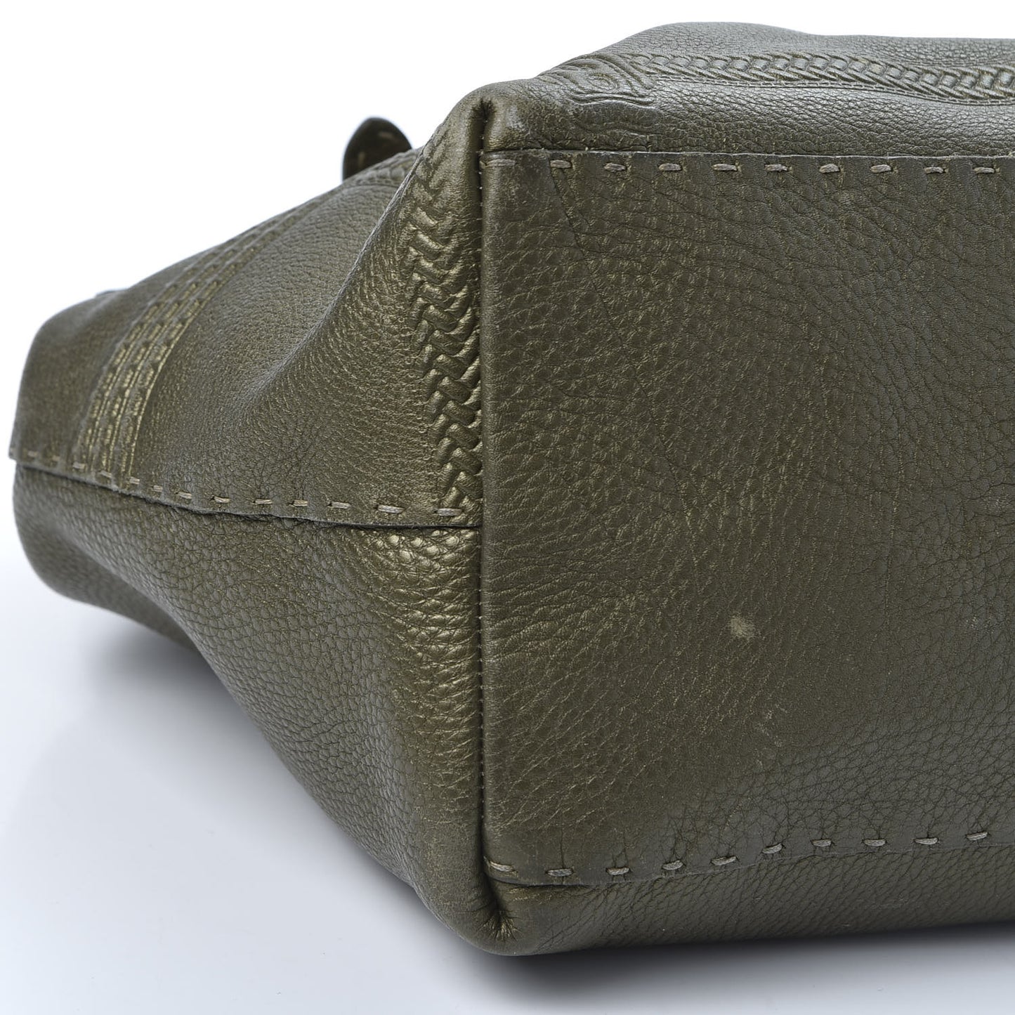 Calfskin Romano Selleria Large Villa Borghese Tote Green