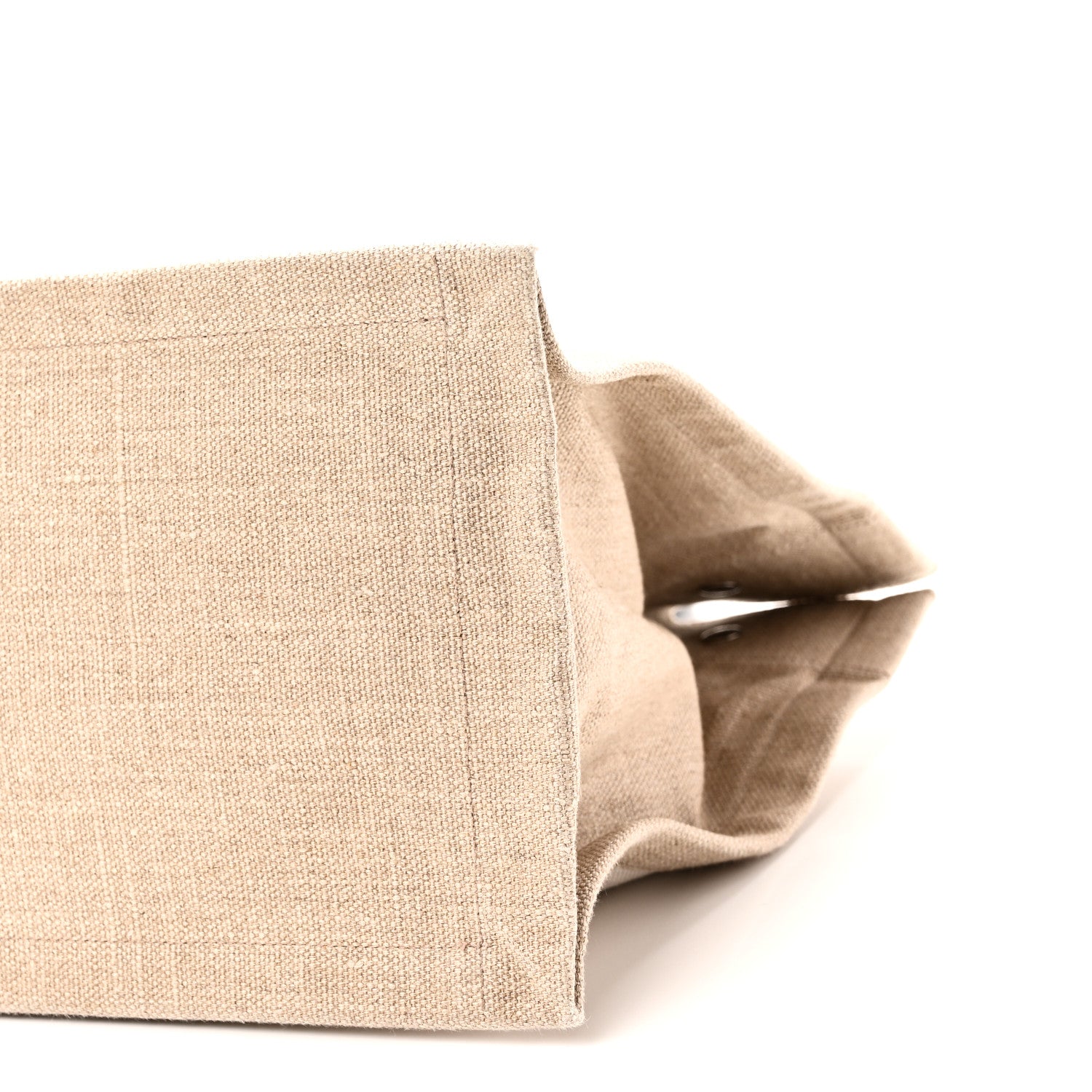 Saint Laurent Linen Calfskin Small Rive Gauche Tote Greggio Natural 9 of 9