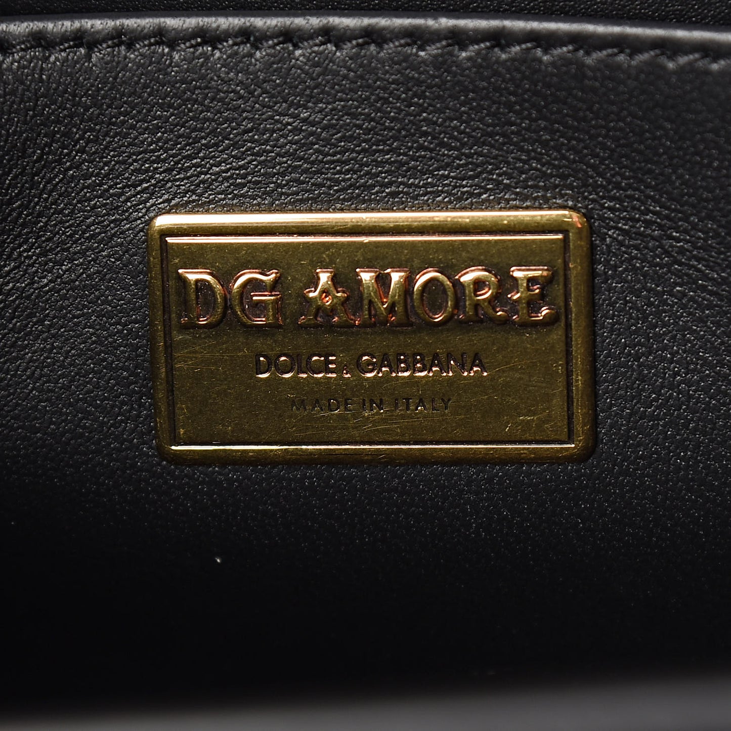 Smooth Calfskin Small DG Amore Envelope Bag Black
