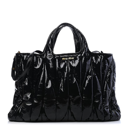 Miu Miu Patent Matelasse Shoulder Bag Black 1 of 9