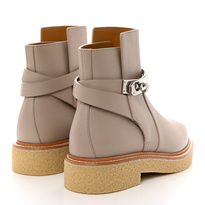 Hermes Calfskin History Ankle Boots 36 Beige Mastic 4 of 8