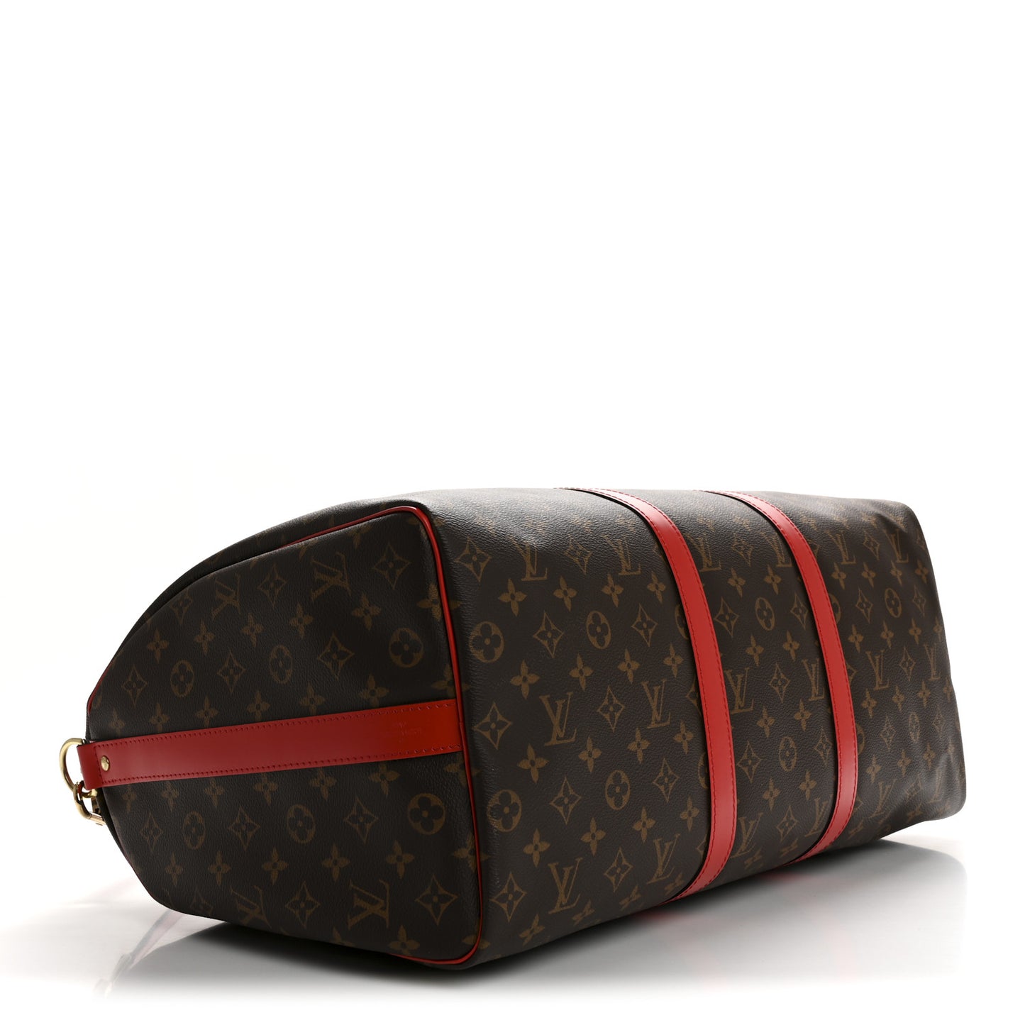 Calfskin Monogram Keepall Bandouliere 50 Coquelicot