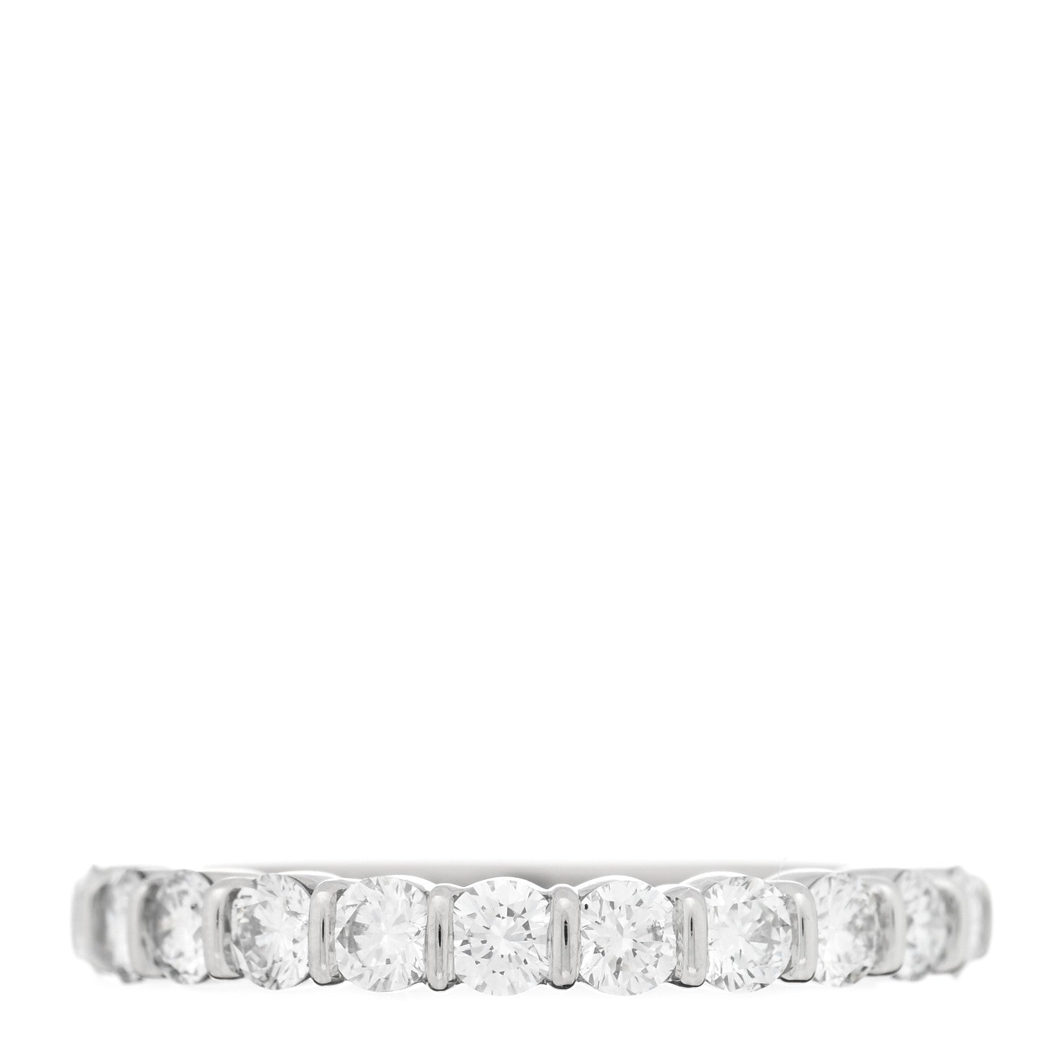 Tiffany Platinum Diamond .66ctw Half Circle Band Ring 49 4.75 1 of 4