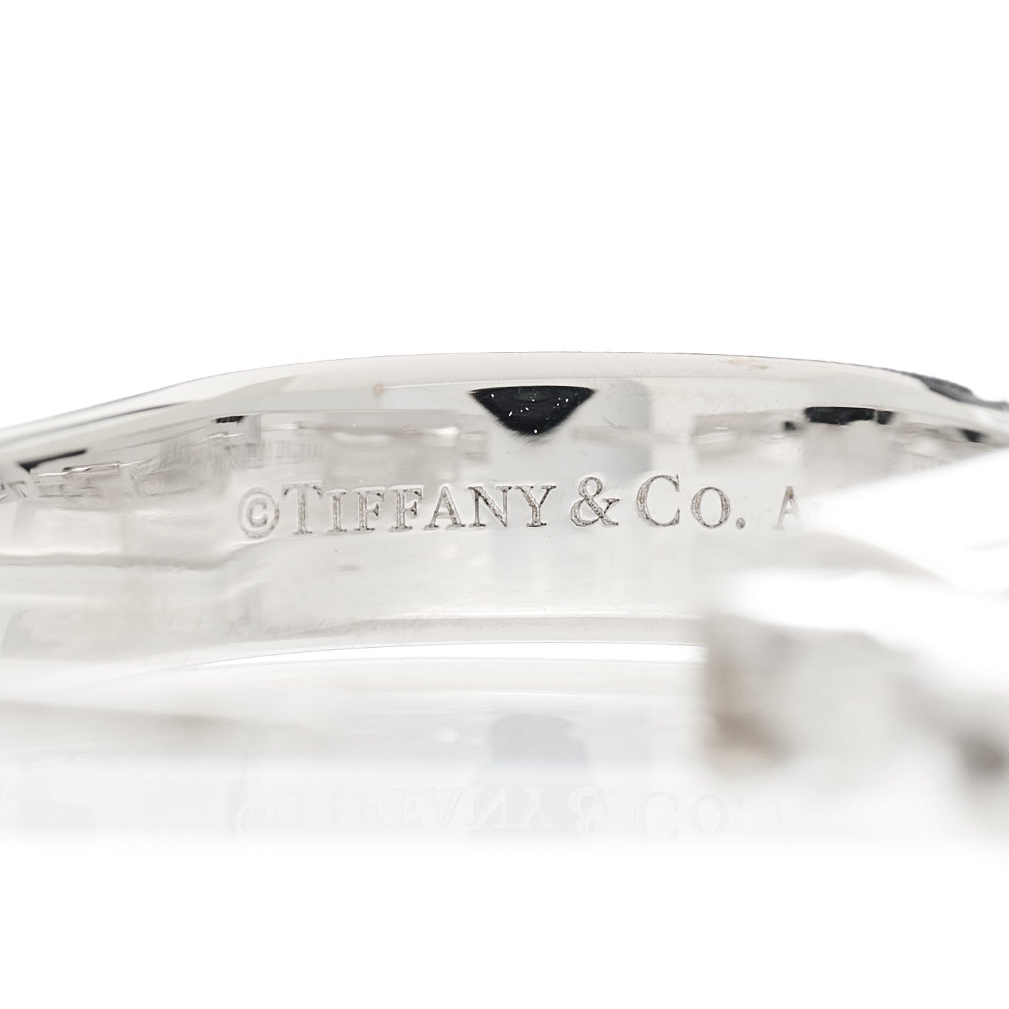 Tiffany 18K White Gold Medium Lock Earrings 5 of 7
