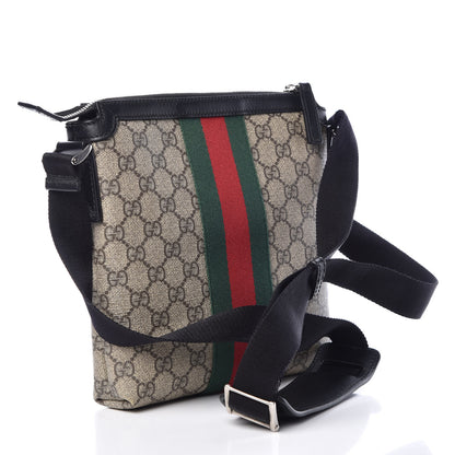 Gucci GG Supreme Monogram Web Messenger Bag Black 3 of 9