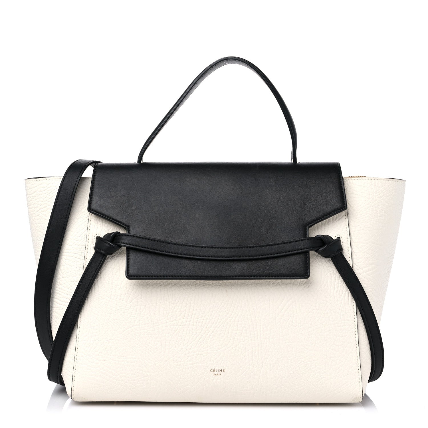 Celine Bullhide Mini Belt Bag Black White 1 of 13