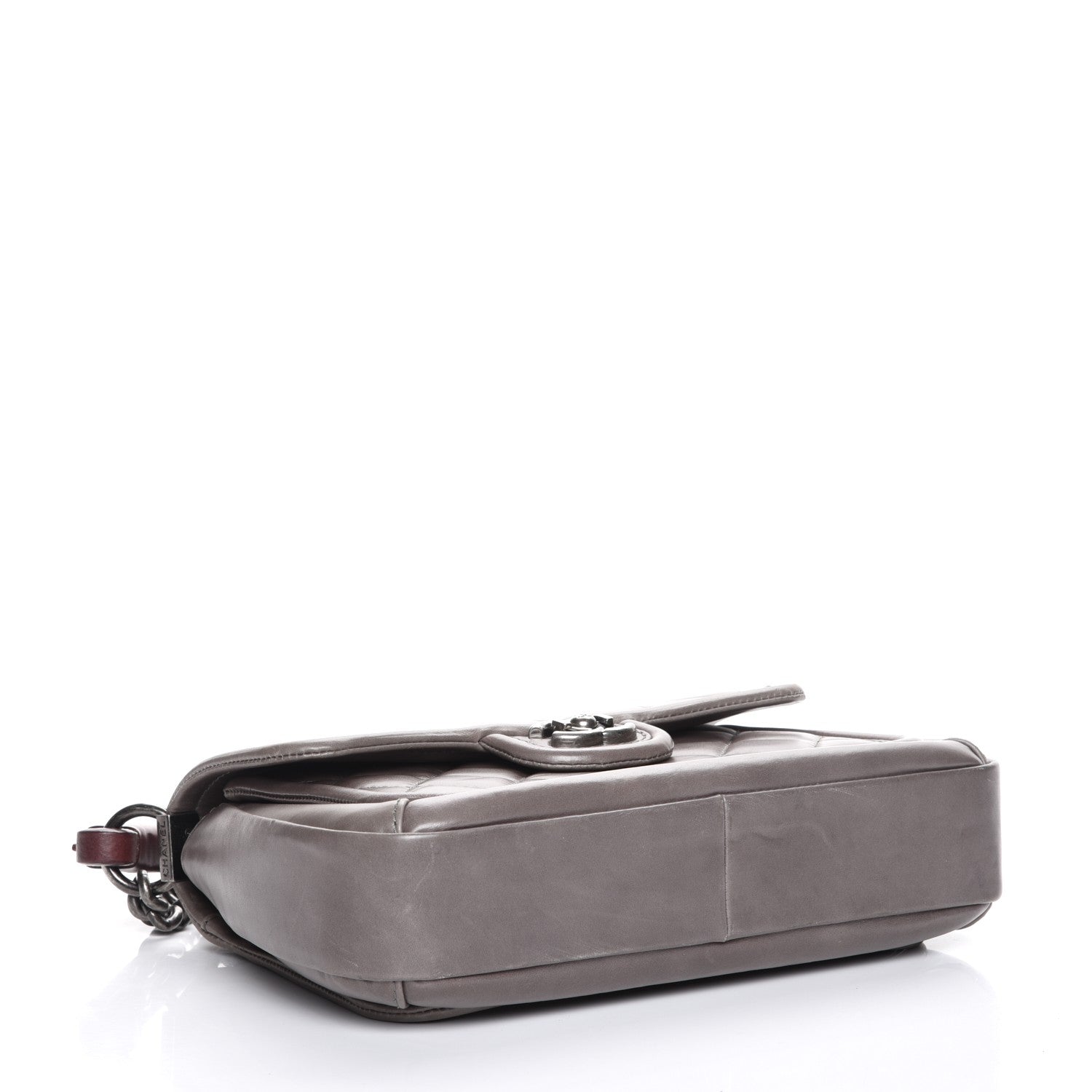 Chanel Aged Calfskin Quilted Prestige Top Handle Flap Grey 5 of 8