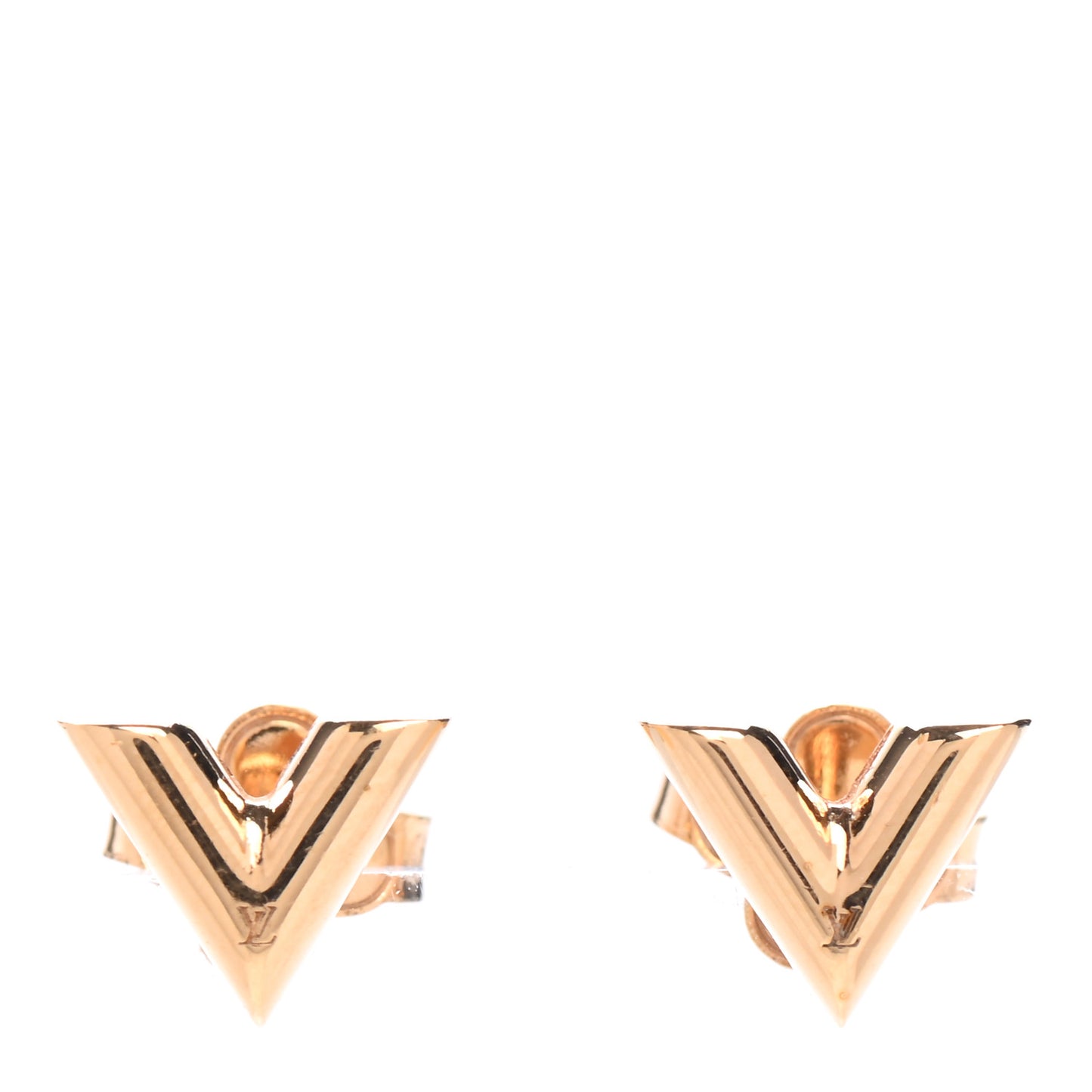Brass Essential V Stud Earrings Gold