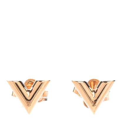 Louis Vuitton Brass Essential V Stud Earrings Gold 1 of 6