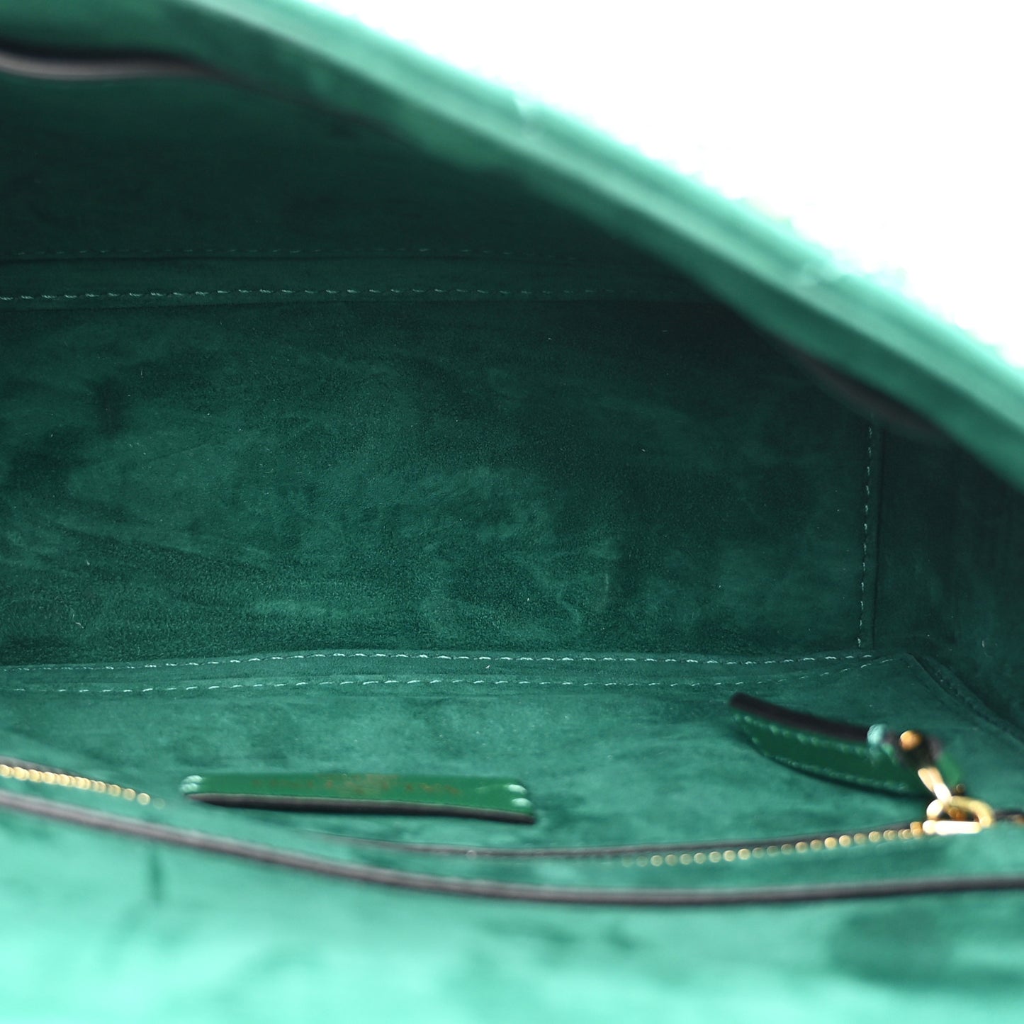 Crystal Suede Enamel Medium Roman Stud Shoulder Bag Green