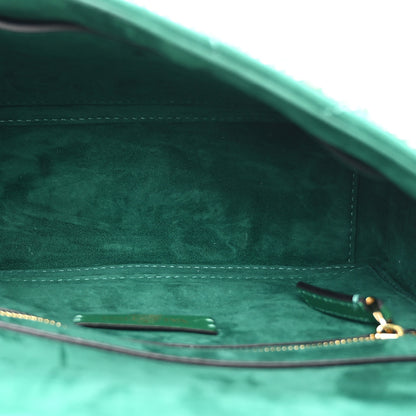 Valentino Garavani Crystal Suede Enamel Medium Roman Stud Shoulder Bag Green 5 of 11