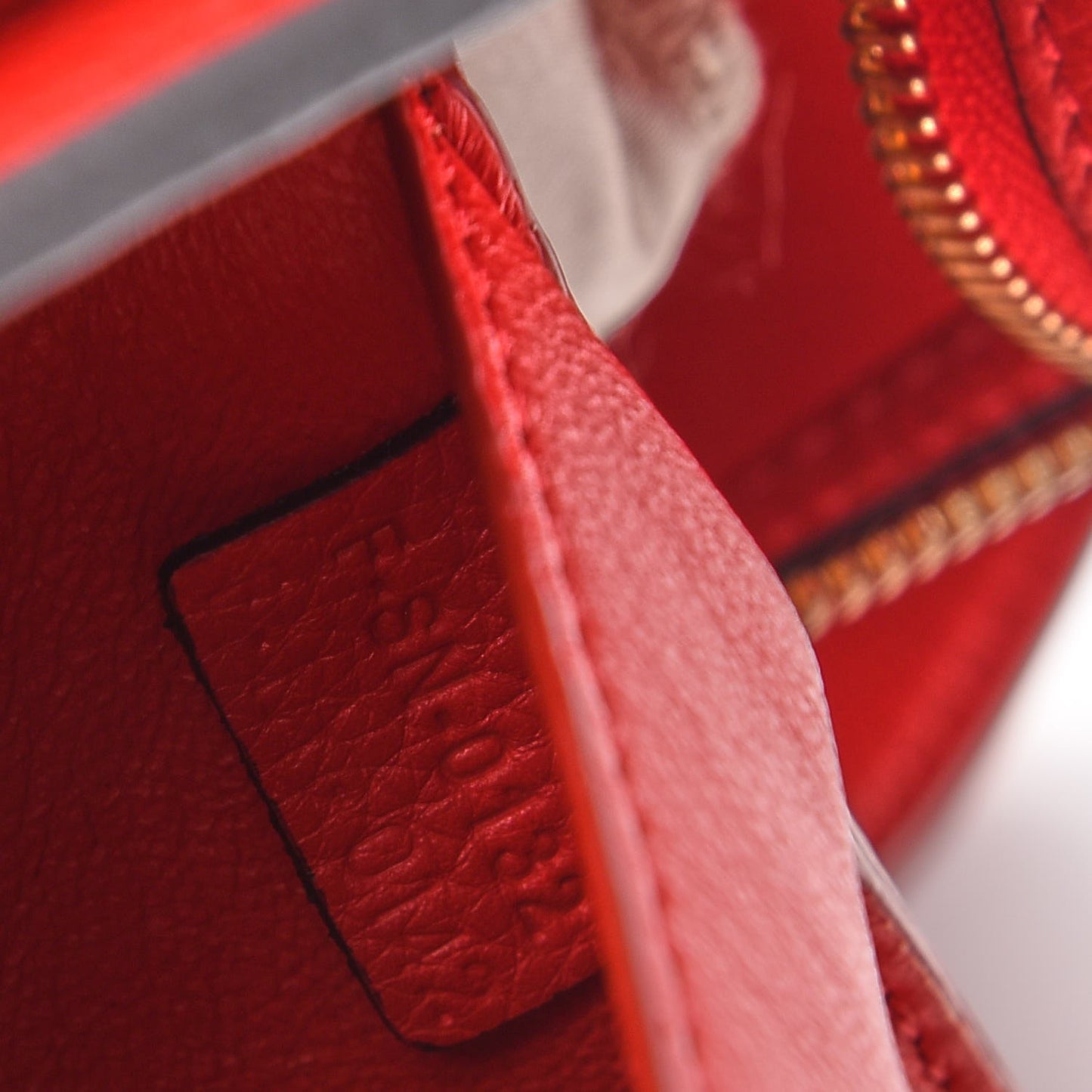 Drummed Calfskin Suede Medium Trapeze Coquelicot