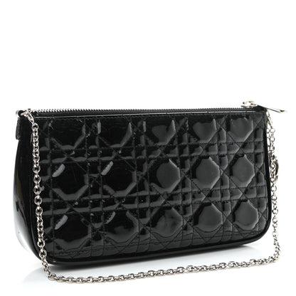 Christian Dior Patent Cannage Chain Pouch Black 3 of 10