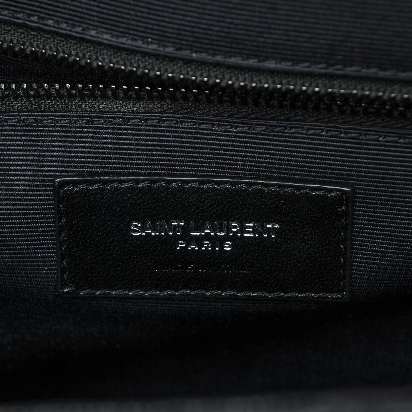 Grain De Poudre Textured Mixed Matelasse Large Triquilt Monogram Monochrome Satchel Black