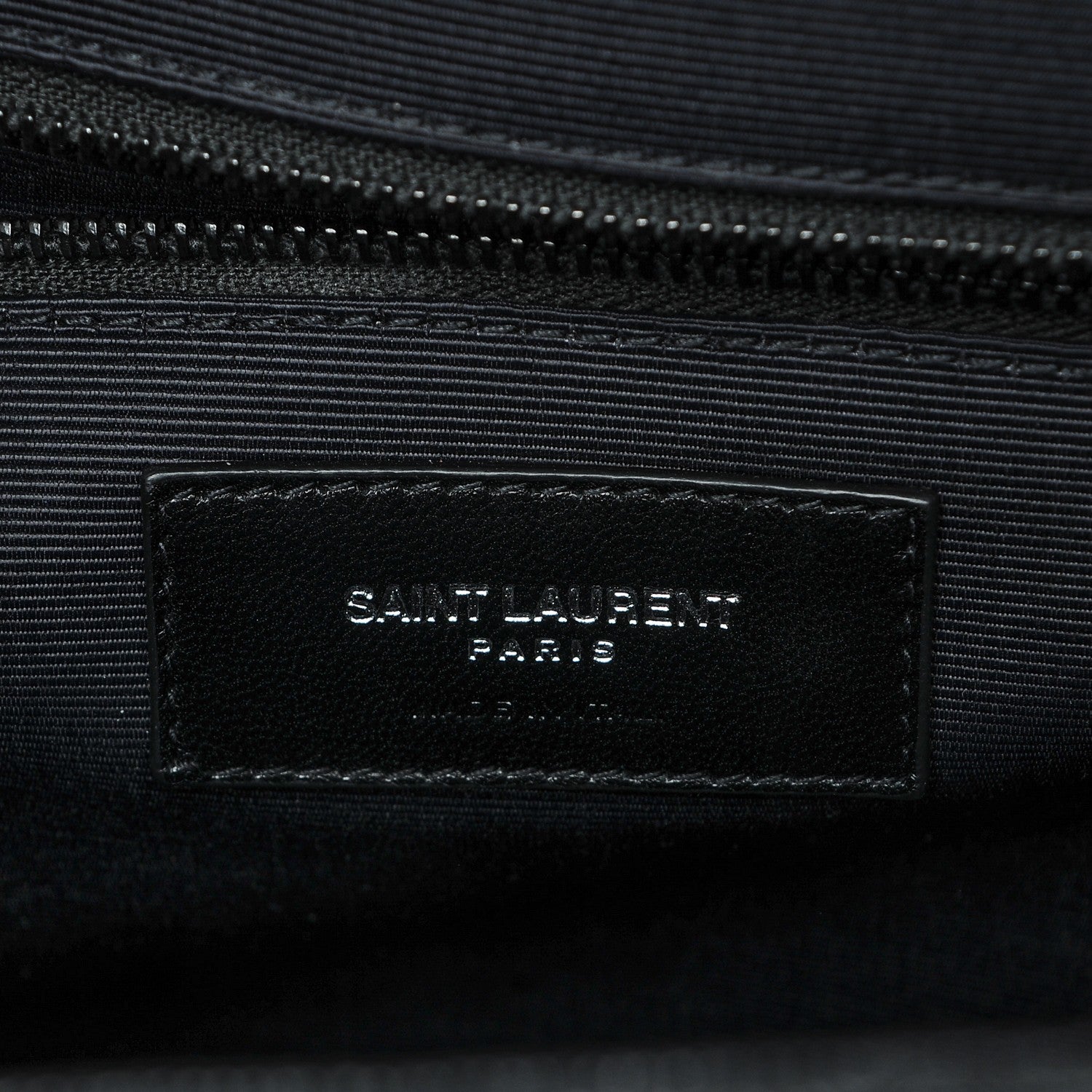 Saint Laurent Grain De Poudre Textured Mixed Matelasse Large Triquilt Monogram Monochrome Satchel Black 6 of 7