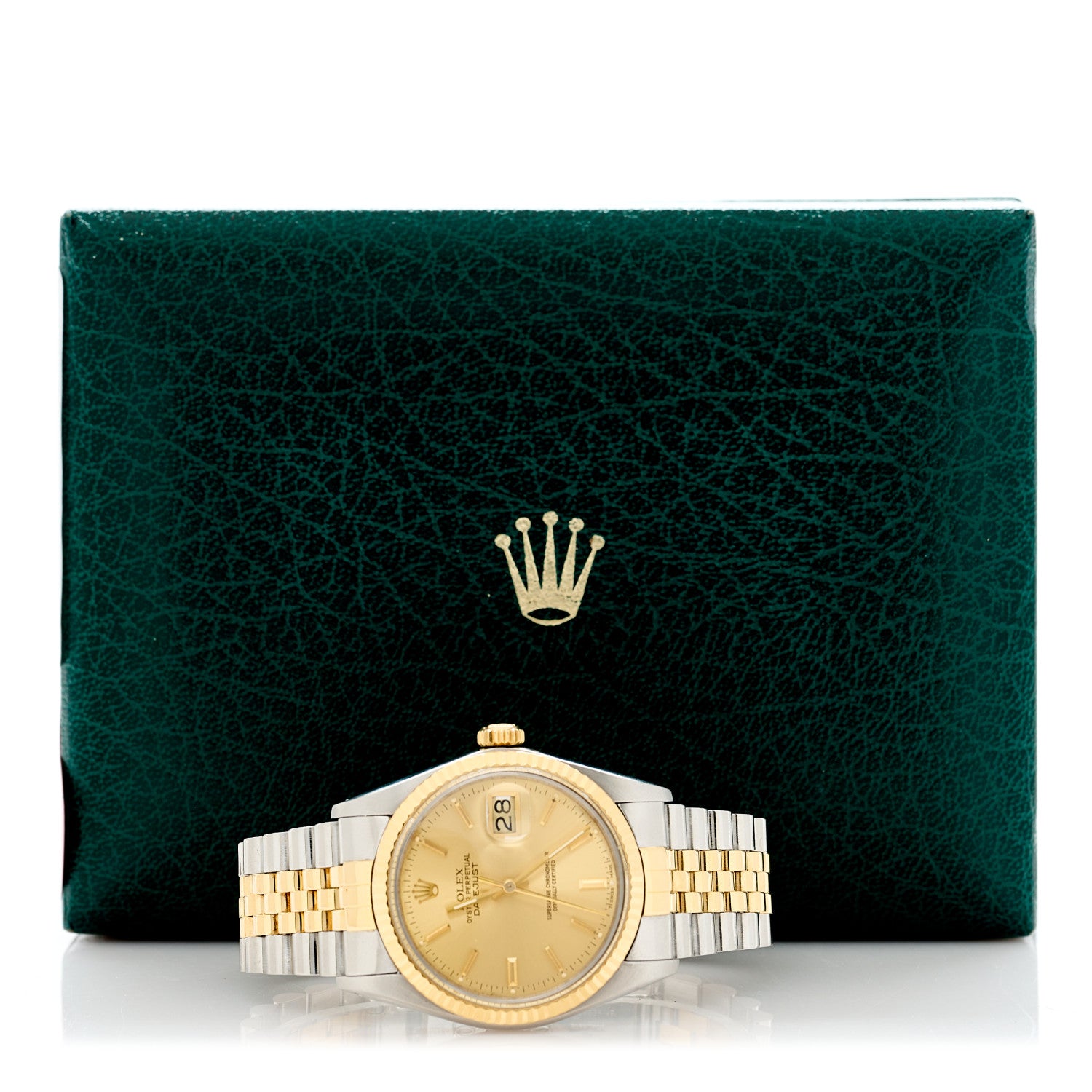 Rolex Stainless Steel 18K Yellow Gold 36mm Oyster Perpetual Datejust Watch Champagne 16013 5 of 5