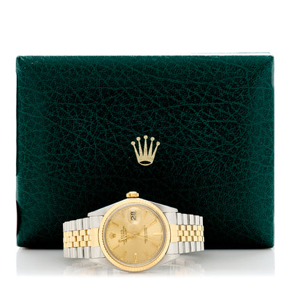 Rolex Stainless Steel 18K Yellow Gold 36mm Oyster Perpetual Datejust Watch Champagne 16013 5 of 5