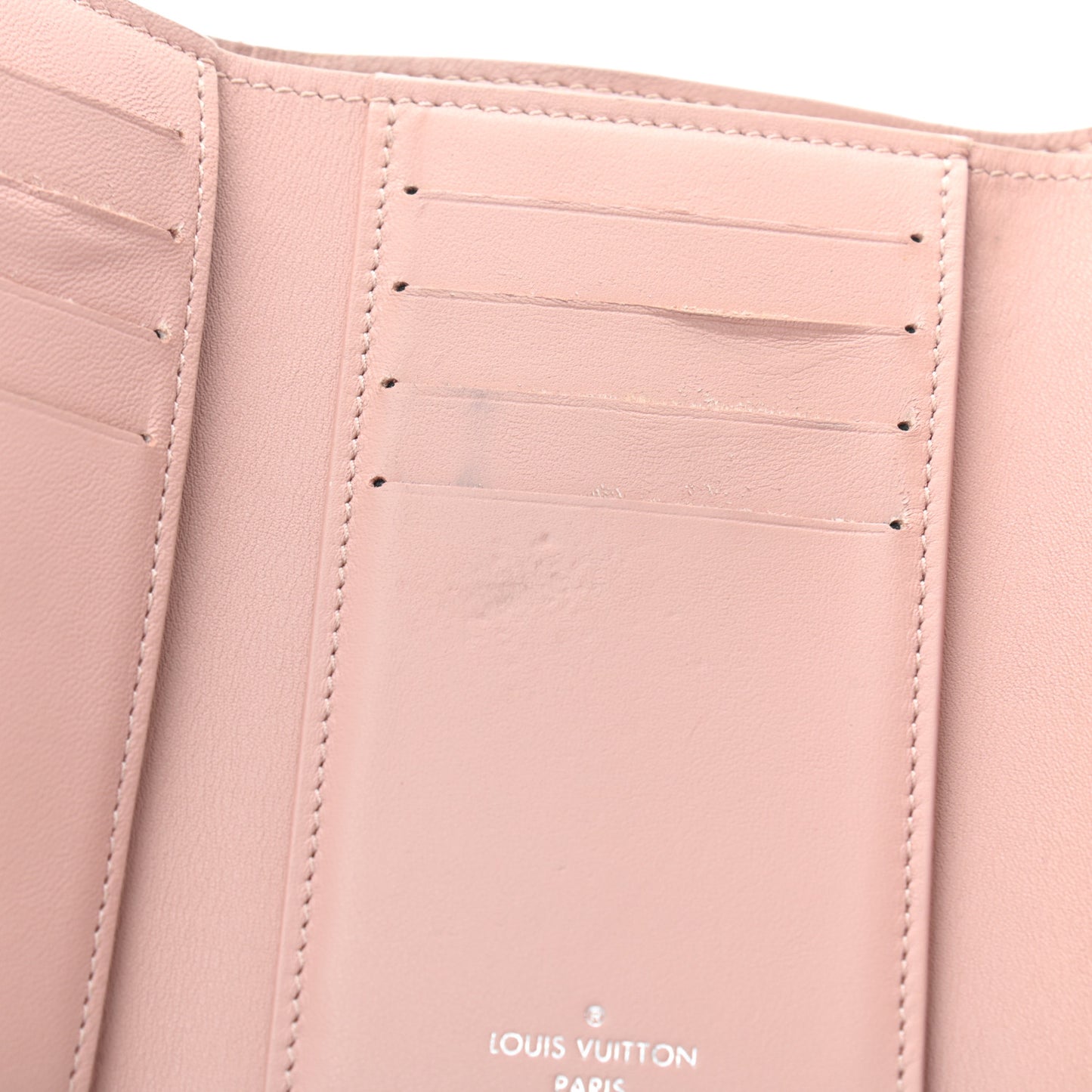 Taurillon Perforated Capucines Compact Wallet Magnolia