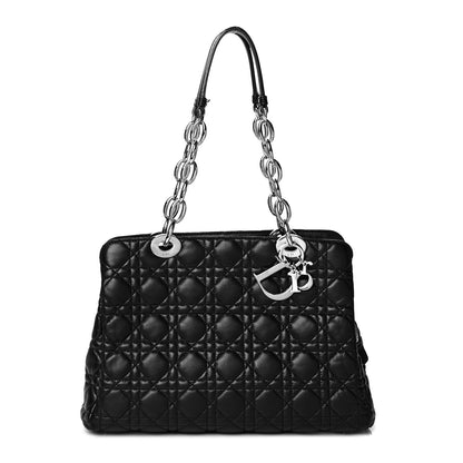 Christian Dior Lambskin Cannage Small Dior Soft Shopping Tote Black 1 of 11