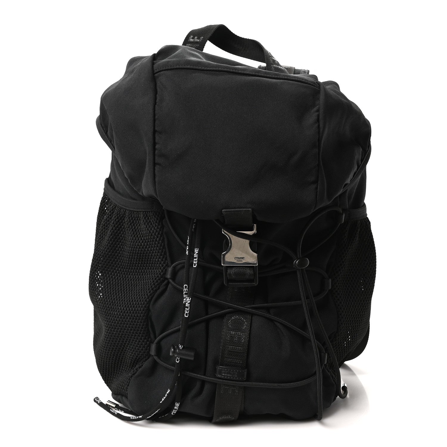Celine Gabardine Logo Web Trekking Medium Backpack Black 1 of 9