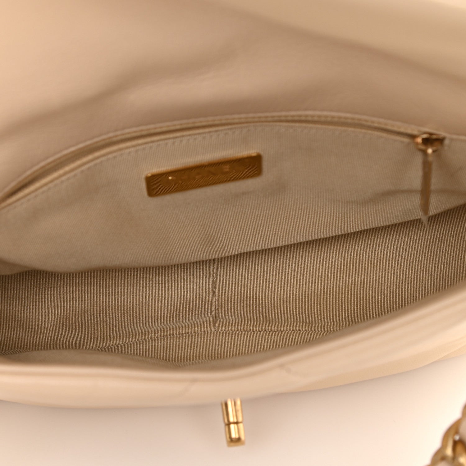 Chanel Goatskin Quilted Medium Chanel 19 Flap Beige 7 of 10